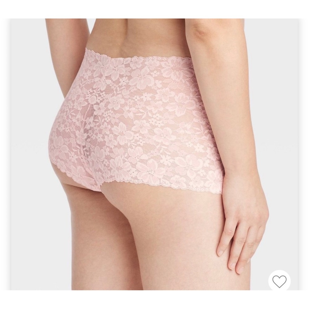 Women's Allover Lace Boy Shorts Underwear - Auden™ Pink XS: Mid Rise (Lot of 2) - Picture 2 of 8